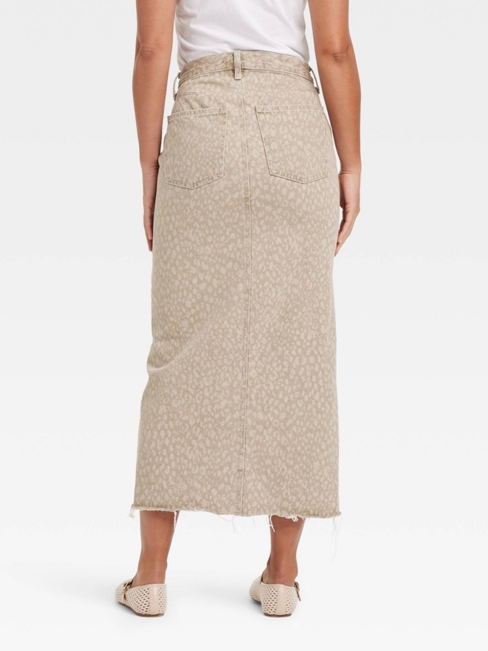 Women’s Tan Leopard Maxi Denim Skirt - Universal Thread - Size 14 - NWT - Picture 4 of 5